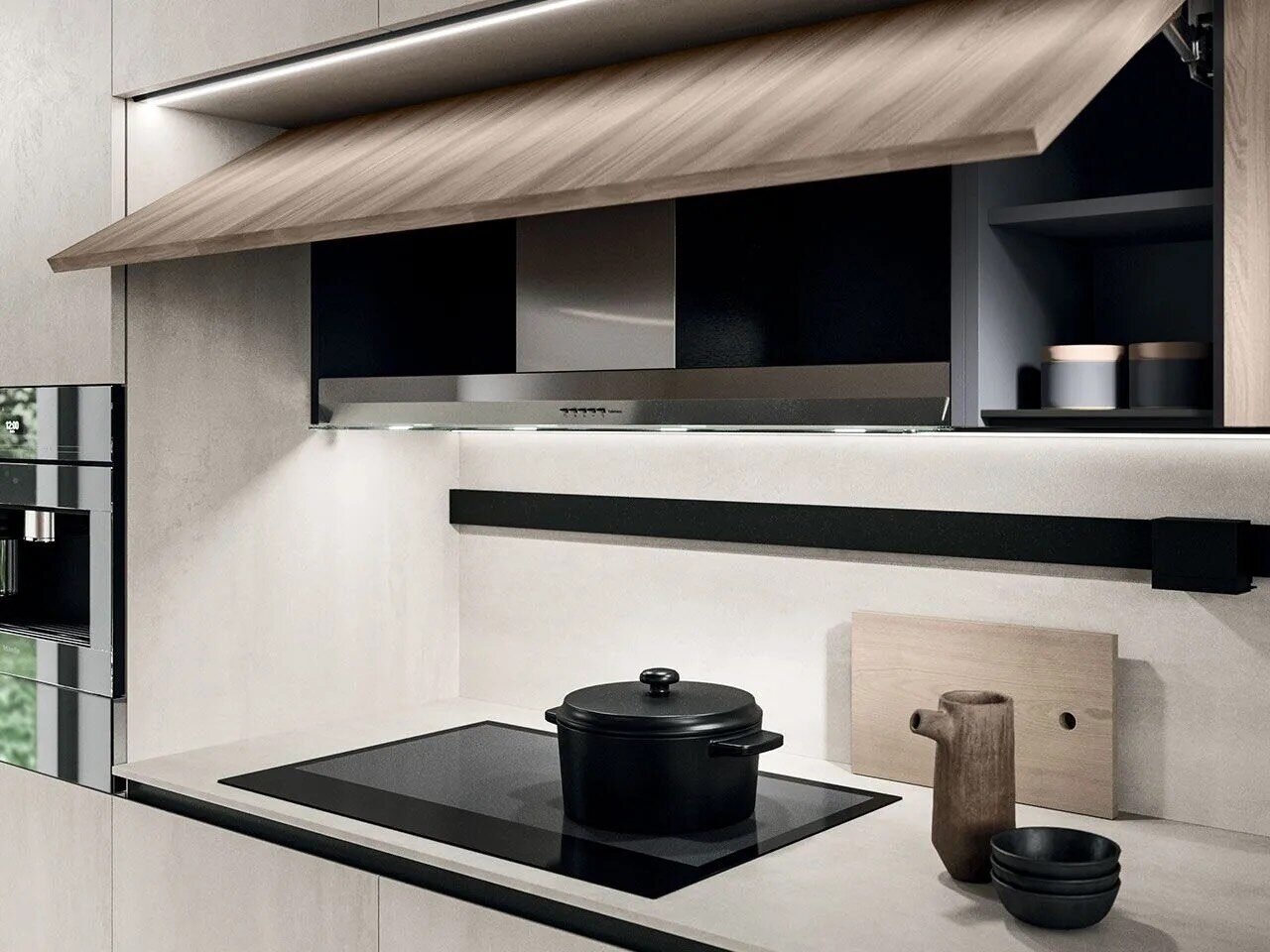 ENZO kitchen cooktop and cabinetry detail