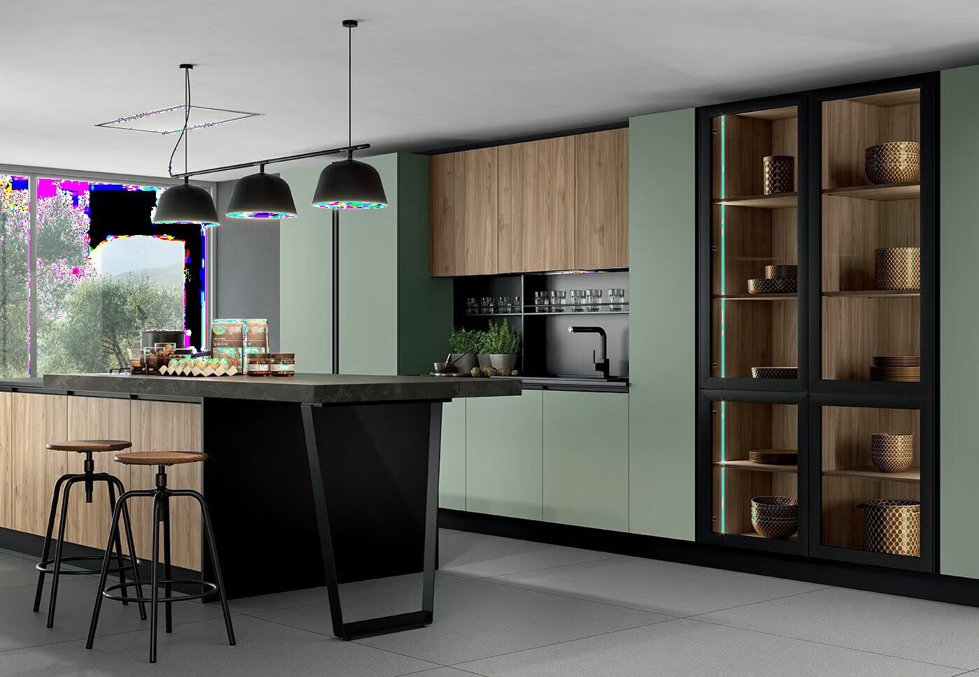 Contemporary ENZO kitchen with island